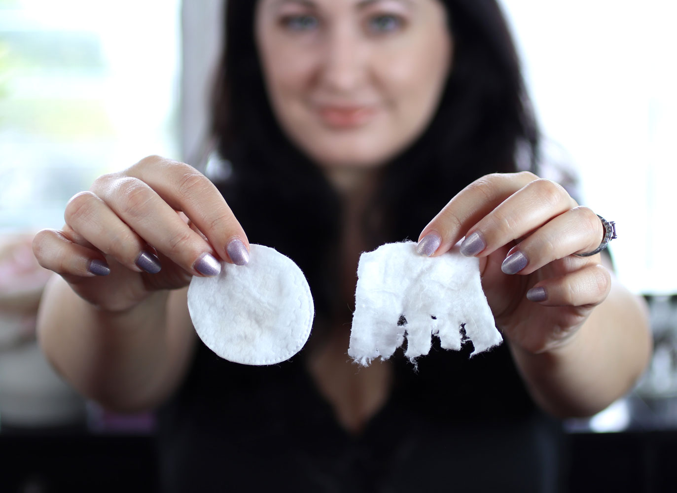 Cotton pad makeup removal test