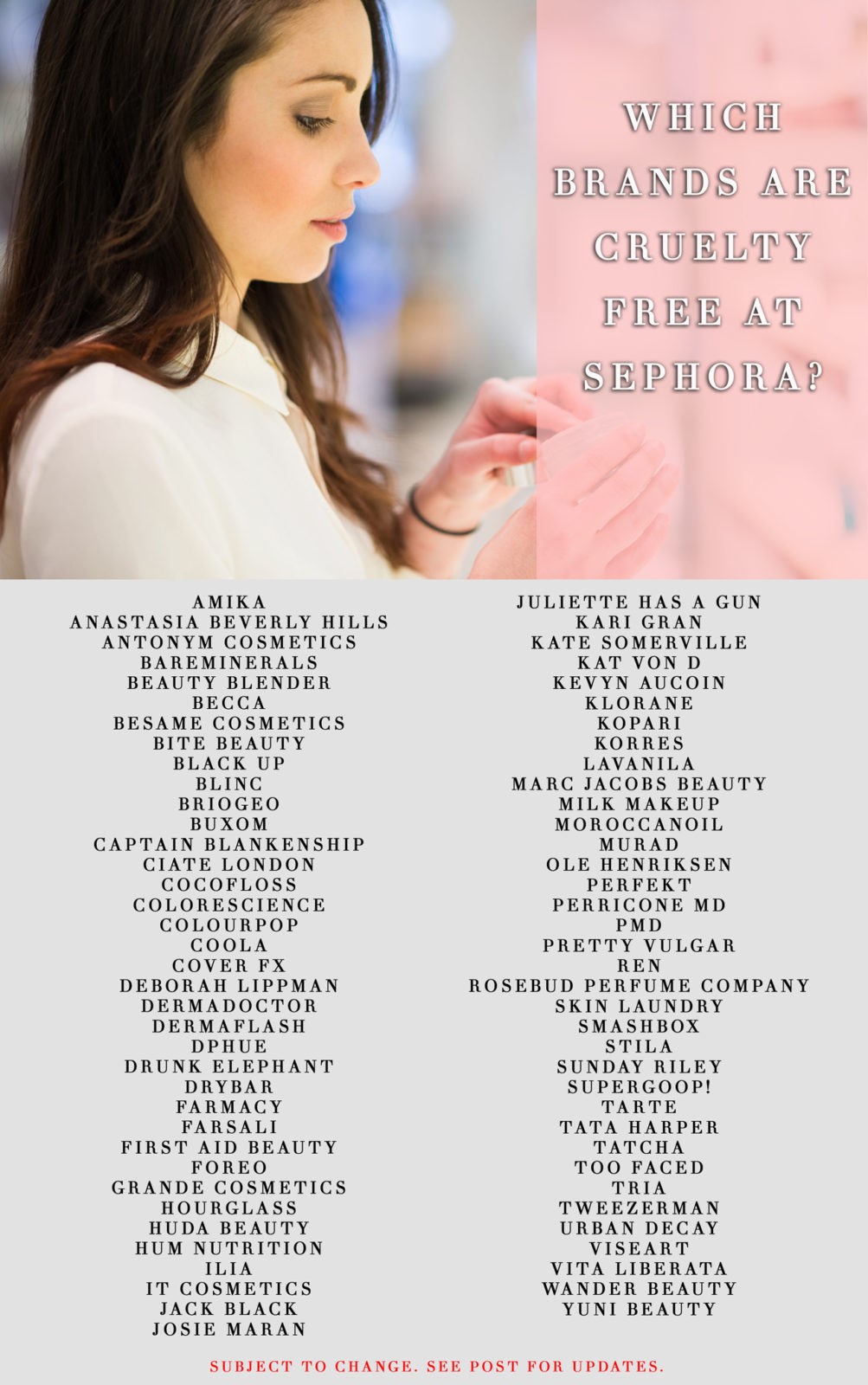 List of cruelty free brands at Sephora