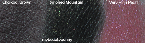 Nyx Charcoal Brown, Smoked Mountain, Very Pink Pearl